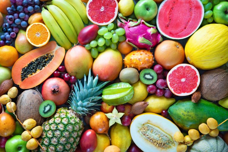Auswahl an Früchten und Obst- Fructose