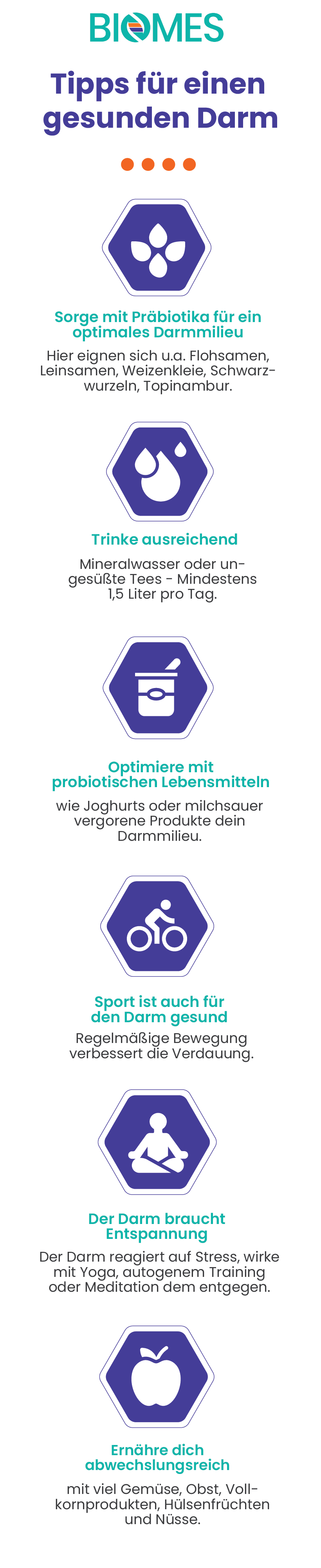  6 Tipps für einen gesunden Darm über Ernährung, Sport und Entspannung