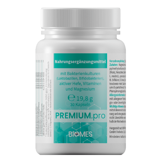 Produktfoto PREMIUM.pro BIOMES probiotische Nahrungs­ergänzungs­mittel in Deutsch