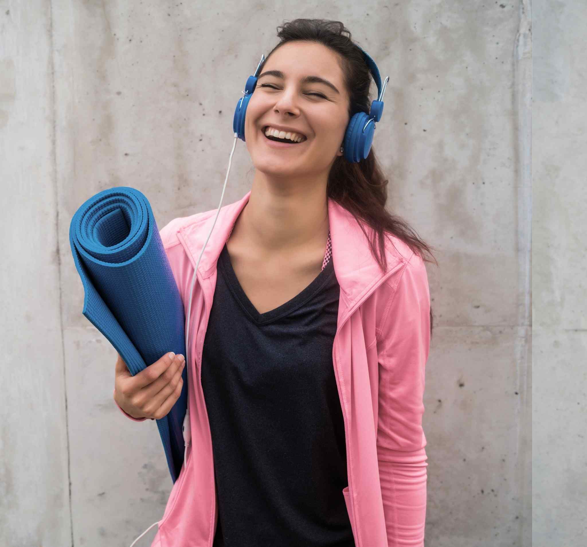 woman with sport equipment